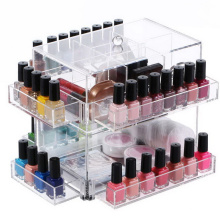 Makeup Organizer Storage Box Clear Rotating Acrylic Nail Polish Rack Display